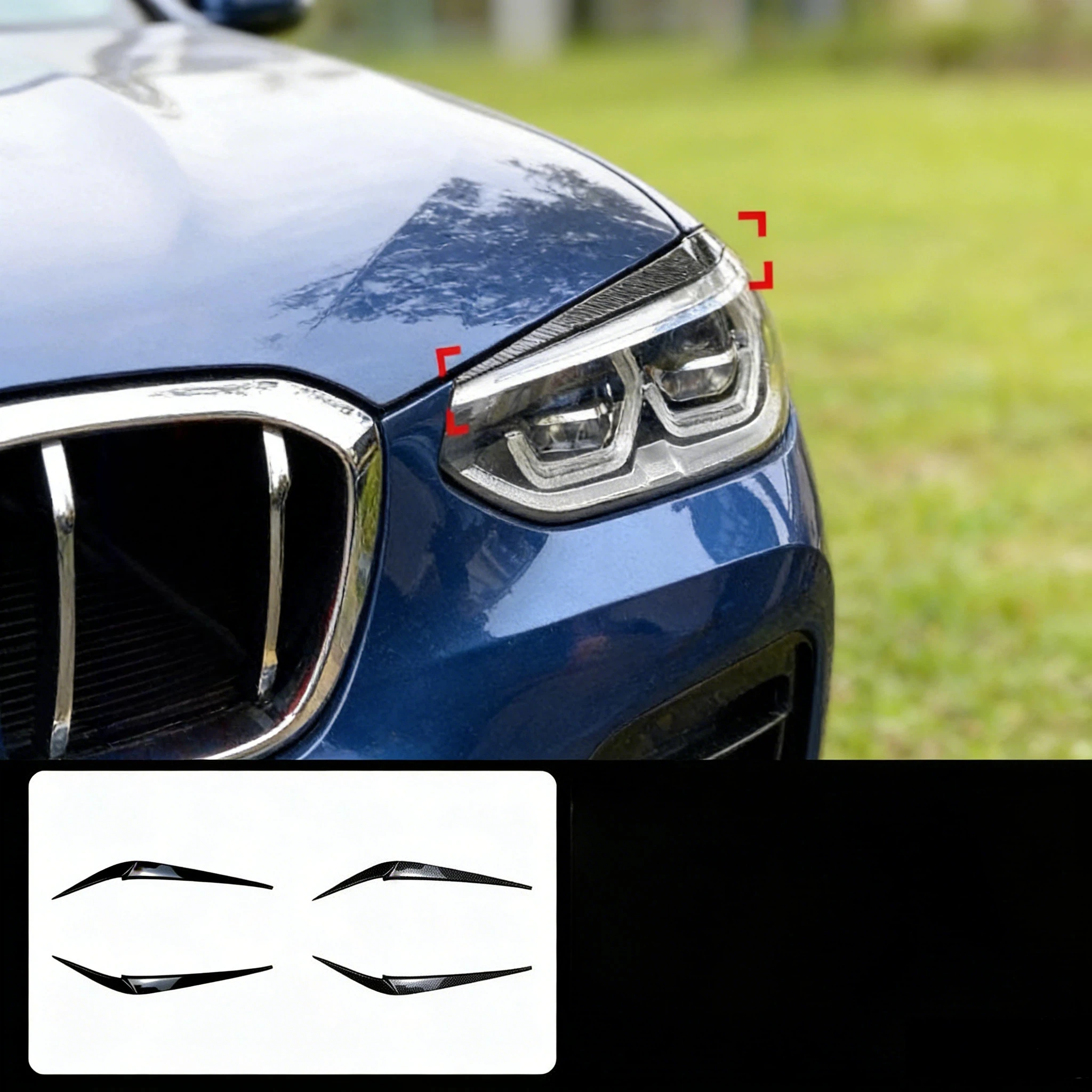 2 шт. накладки на фары (реснички) для BMW X3 X4 G01 G02 2018 2019 2020 2021, декоративные аксессуары для фар
2 шт. накладки на фары (реснички) для BMW X3 X4 G01 G02 2018 2019 2020 2021, декоративные аксессуары для фар