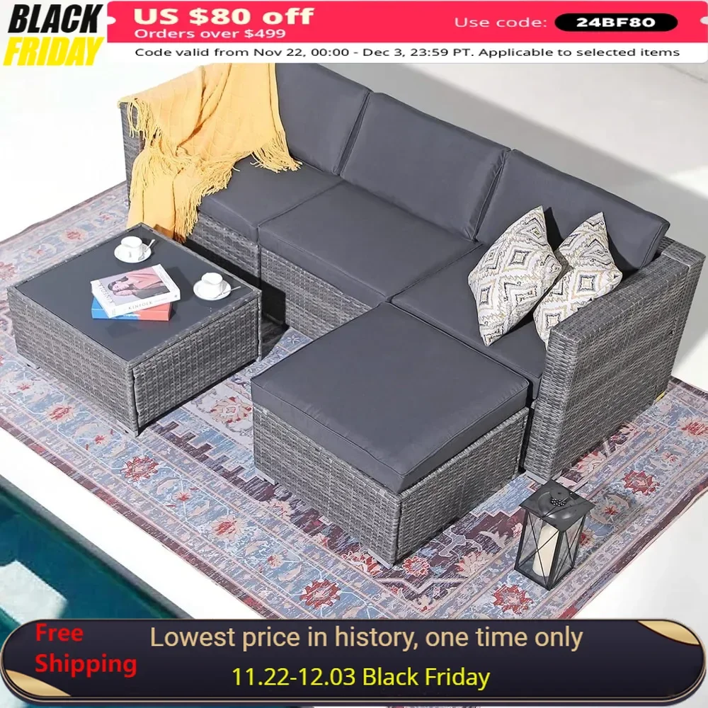 Sofa Set, 5 Piece, Outdoor Patio Furniture Set, All Weather PE Wicker with Cushions for Backyard, Garden, Balcony,Sofa Patio Set
Sofa Set, 5 Piece, Outdoor Patio Furniture Set, All Weather PE Wicker with Cushions for Backyard, Garden, Balcony,Sofa Patio Set
