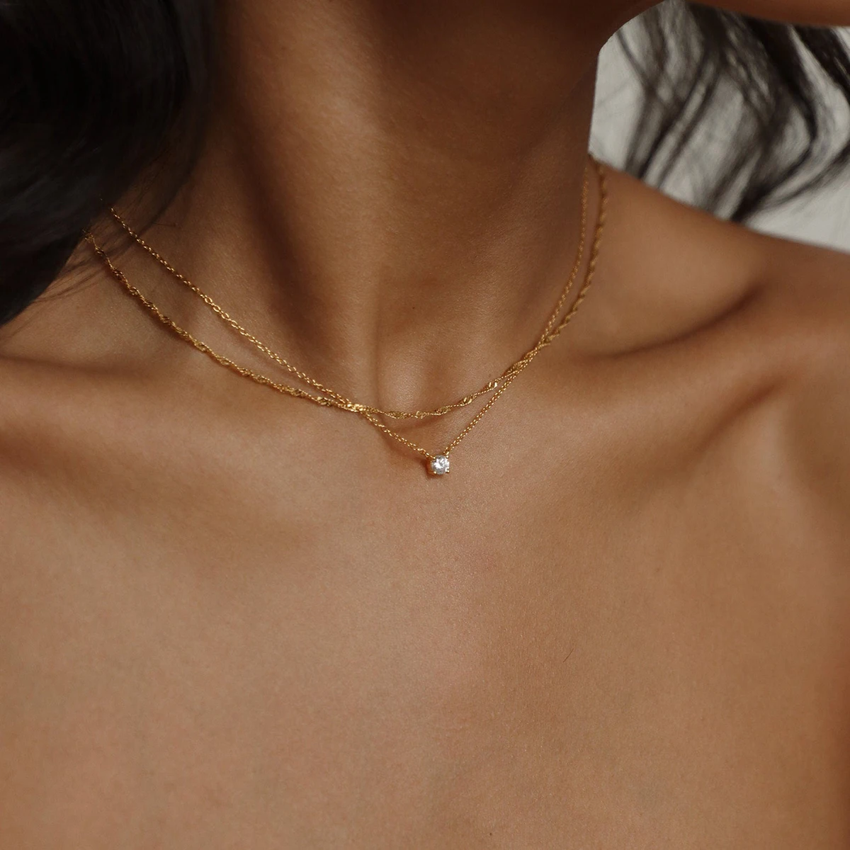 Double shiny Zircon pendant Necklace 925 Silver fashion Stack daily charm gift with ladies multifunctional collarbone necklace
Double shiny Zircon pendant Necklace 925 Silver fashion Stack daily charm gift with ladies multifunctional collarbone necklace