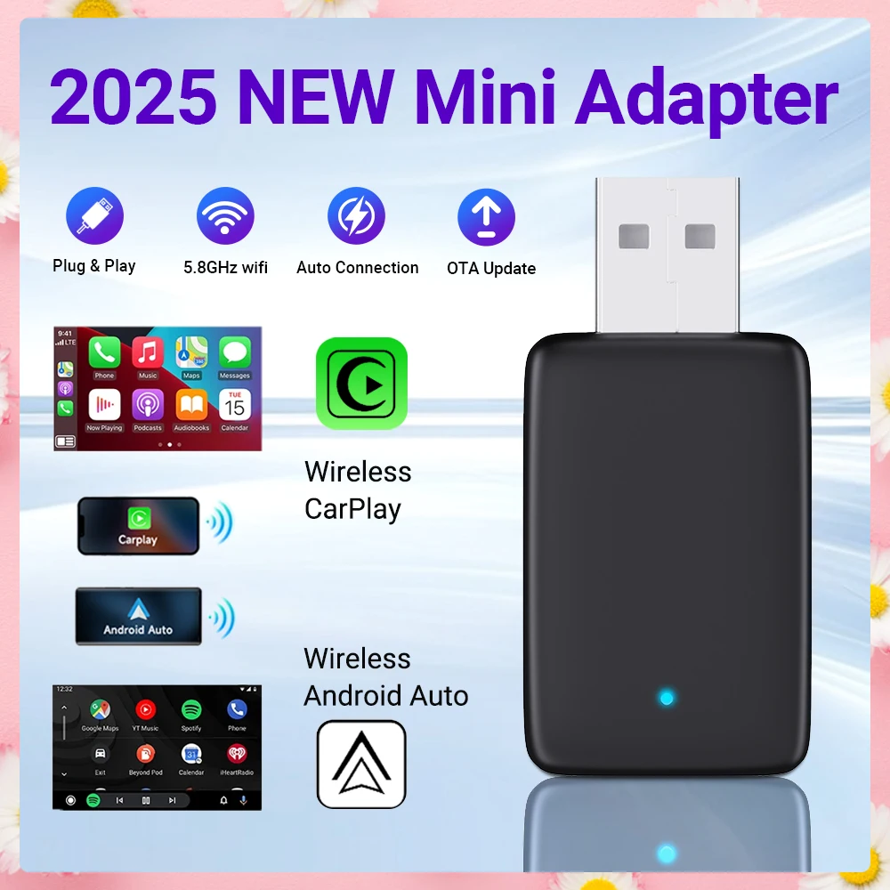 2025 НОВЫЙ беспроводной Android-адаптер 2 в 1 Carplay Smart Dongle Plug and Play для Kia Volvo Audi MG Opel VW Hyundai Toyota Mazd
2025 НОВЫЙ беспроводной Android-адаптер 2 в 1 Carplay Smart Dongle Plug and Play для Kia Volvo Audi MG Opel VW Hyundai Toyota Mazd