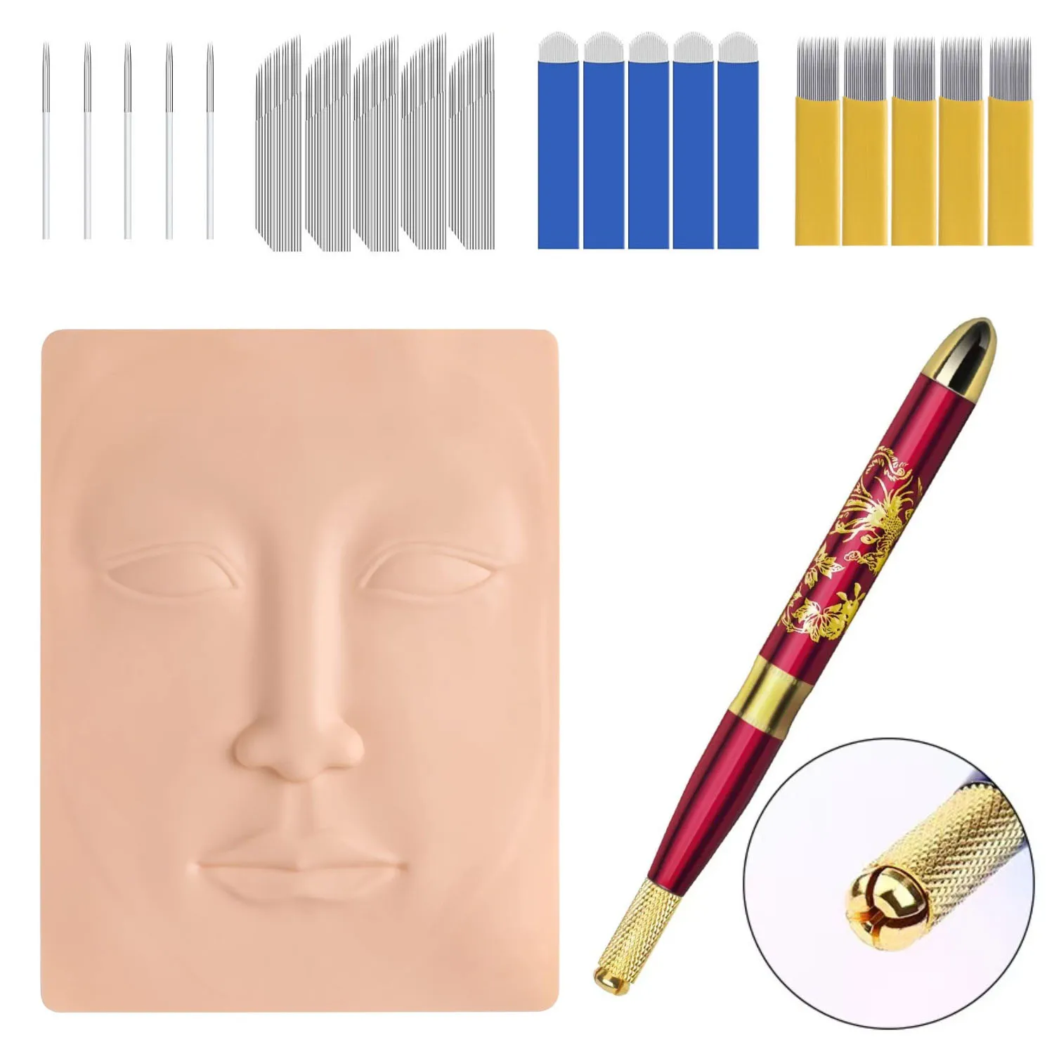 Tattoo Training Set: 1 piece - Mini Tattoo Specialized Manual Pen + 1 piece - Facial Lips Eyebrow Tattoo Practice Skin + 20 pieces - Mini Tattoo Needles + Tattoo Makeup Tools
Tattoo Training Set: 1 piece - Mini Tattoo Specialized Manual Pen + 1 piece - Facial Lips Eyebrow Tattoo Practice Skin + 20 pieces - Mini Tattoo Needles + Tattoo Makeup Tools