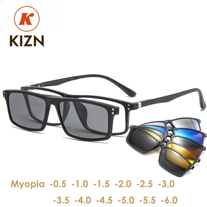 KIZN Sports Myopia Magnetic Sunglasses Men 5 In 1 Polarized Clip On Women Square Glases Ultra-Light Night Vision Eyewear -0.5 T
KIZN Sports Myopia Magnetic Sunglasses Men 5 In 1 Polarized Clip On Women Square Glases Ultra-Light Night Vision Eyewear -0.5 T