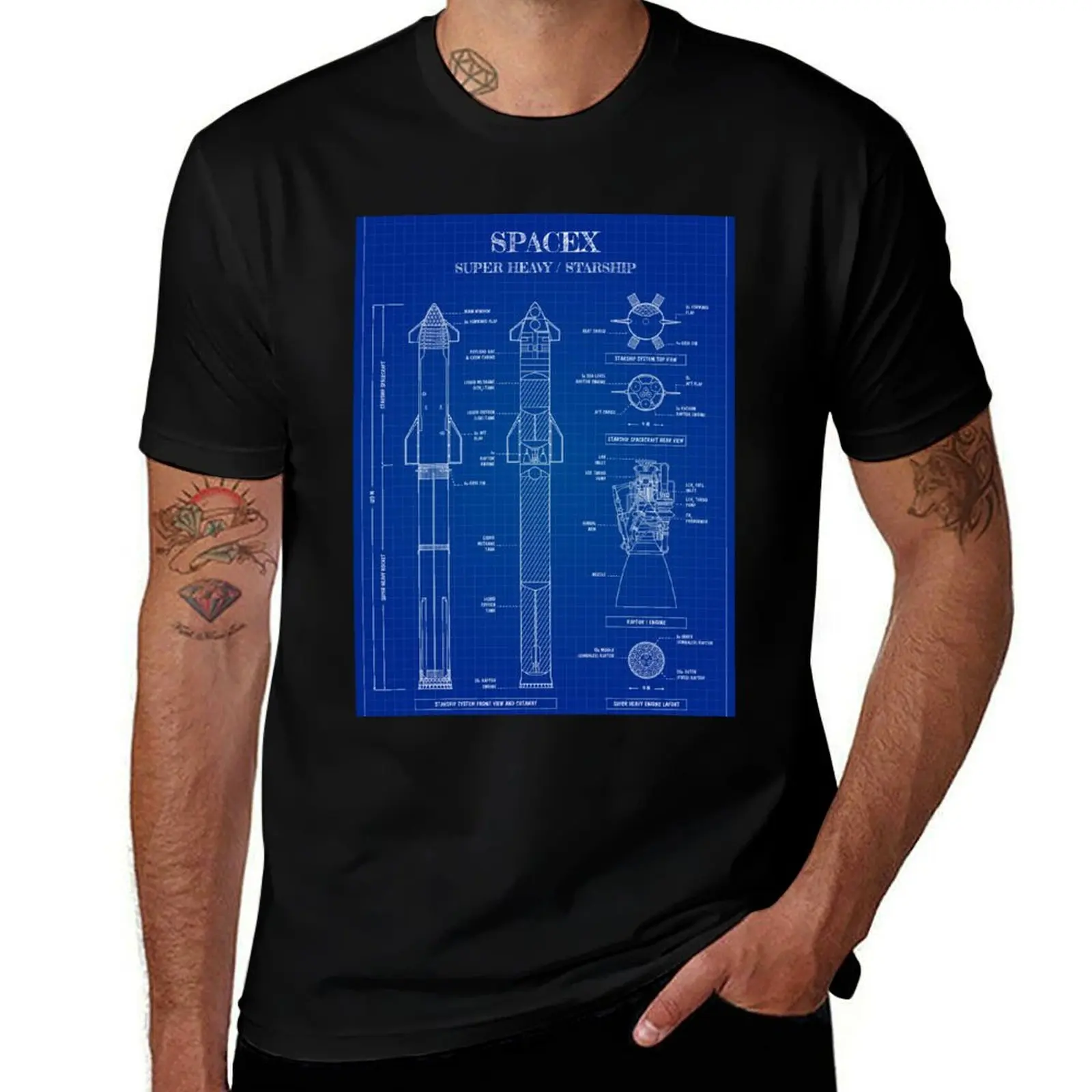SpaceX: Super Heavy / Starship (Vertical Blueprint) T-Shirt graphic t shirts for man cotton t shirts man 100% T-Shirt
SpaceX: Super Heavy / Starship (Vertical Blueprint) T-Shirt graphic t shirts for man cotton t shirts man 100% T-Shirt
