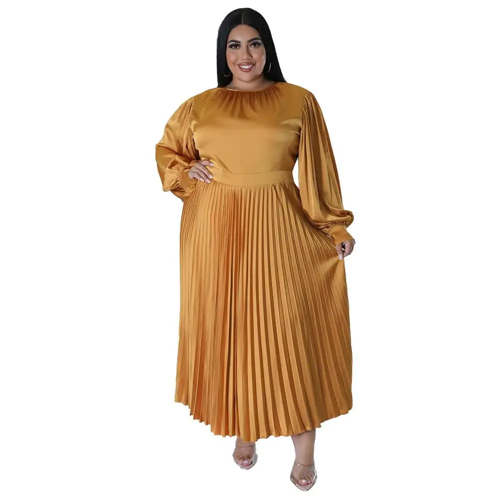 Large Size Women's Long Sleeve Pleated round Neck Dress Autumn Winter Fashion Citywalk A-Line Fairy Skirt Side Zipper
Large Size Women's Long Sleeve Pleated round Neck Dress Autumn Winter Fashion Citywalk A-Line Fairy Skirt Side Zipper