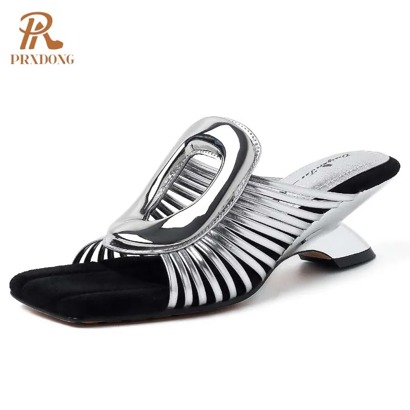 PRXDONG Women's Shoes 2025 New Fashion Summer High Heels Open Toe Gold Silver Dress Party Casual Female Sandals Slippers Size 39
PRXDONG Women's Shoes 2025 New Fashion Summer High Heels Open Toe Gold Silver Dress Party Casual Female Sandals Slippers Size 39