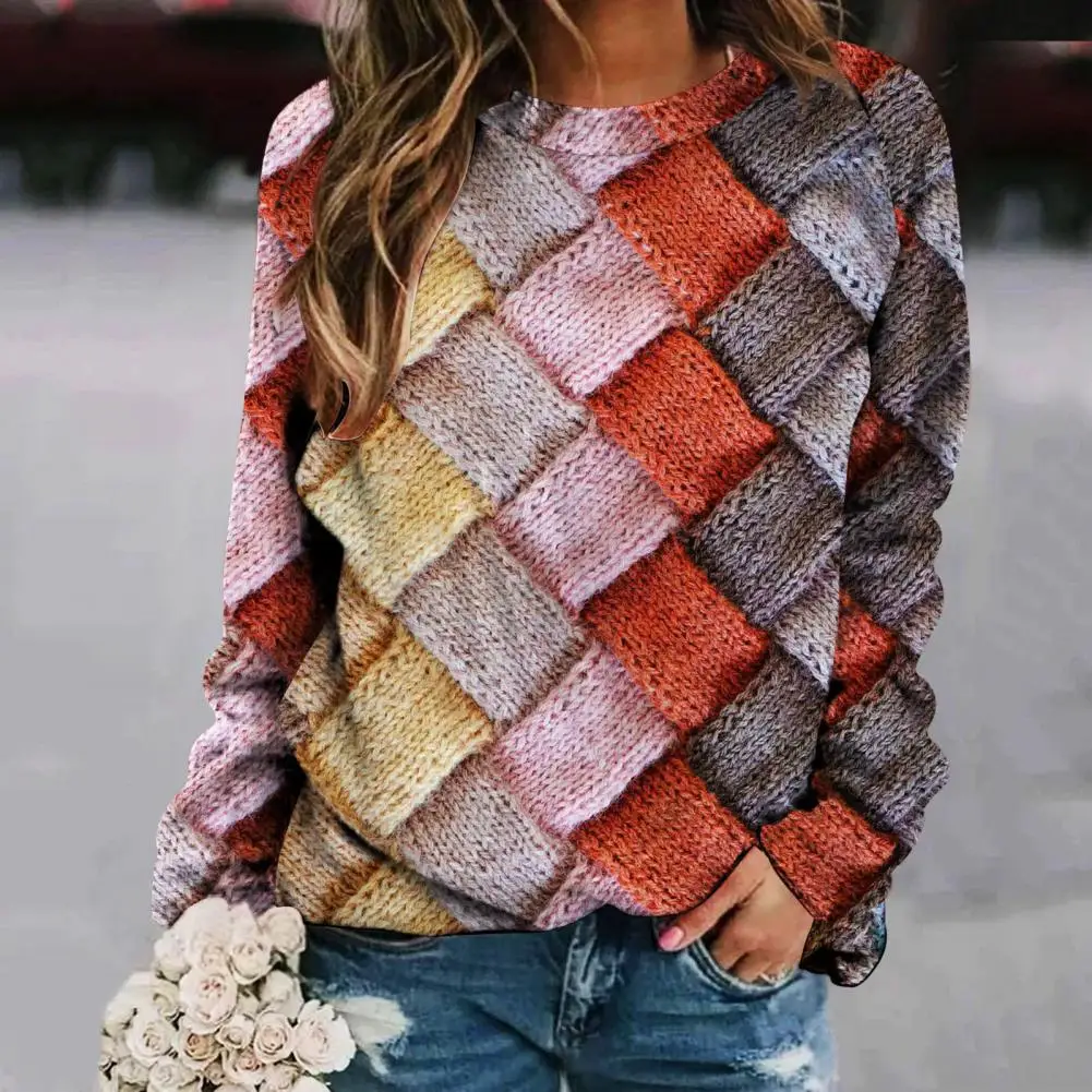 Blouse Colorful Print Round Neck Long Sleeve Loose Pullover T-shirt for Women Retro Spring Top with Plus Size Options Soft
Blouse Colorful Print Round Neck Long Sleeve Loose Pullover T-shirt for Women Retro Spring Top with Plus Size Options Soft