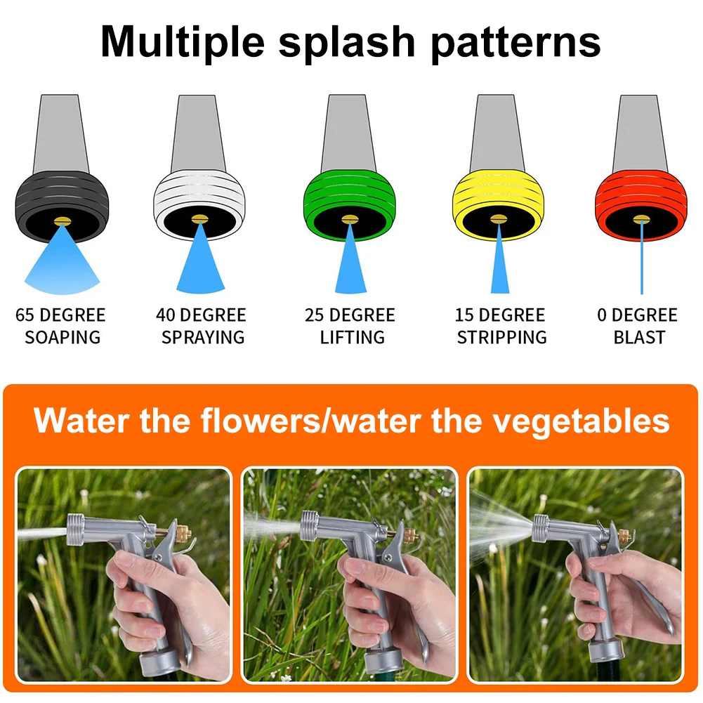 5.5inch Metal Portable Watering Sprayer with Threaded Front Adjustable Hose Nozzle for Watering Plants Washing Car Showering Pet
5.5inch Metal Portable Watering Sprayer with Threaded Front Adjustable Hose Nozzle for Watering Plants Washing Car Showering Pet