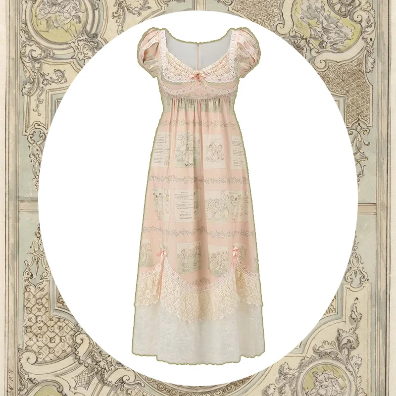 French retro palace style imperial dress printed lace dress 2025 summer new mid length skirt for children Lolita Halloween NEW
French retro palace style imperial dress printed lace dress 2025 summer new mid length skirt for children Lolita Halloween NEW