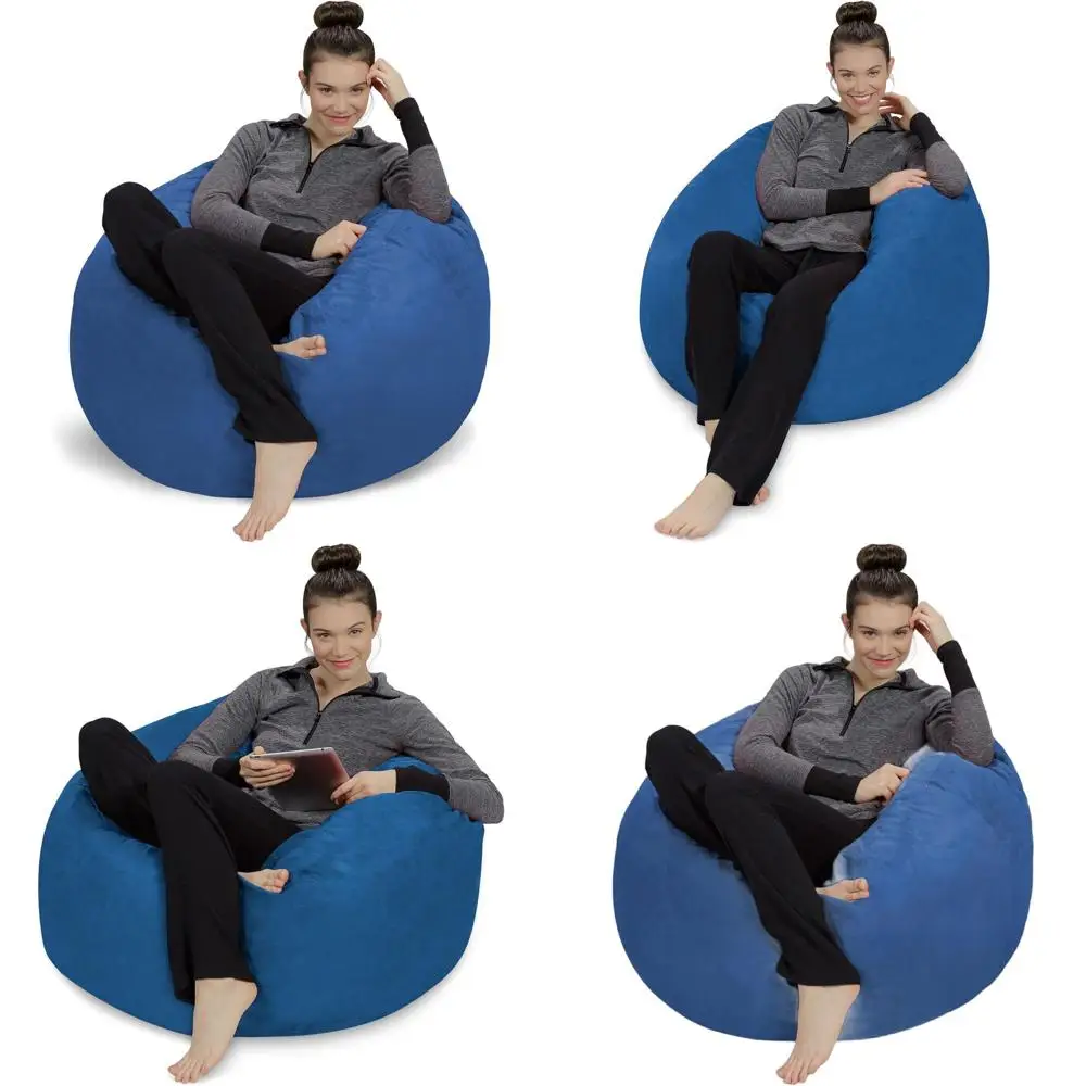 Plush Ultra Soft Memory Foam Bean Bag Chair with Microsuede Cover - Ideal for Dorm Rooms in French Blue
Plush Ultra Soft Memory Foam Bean Bag Chair with Microsuede Cover - Ideal for Dorm Rooms in French Blue