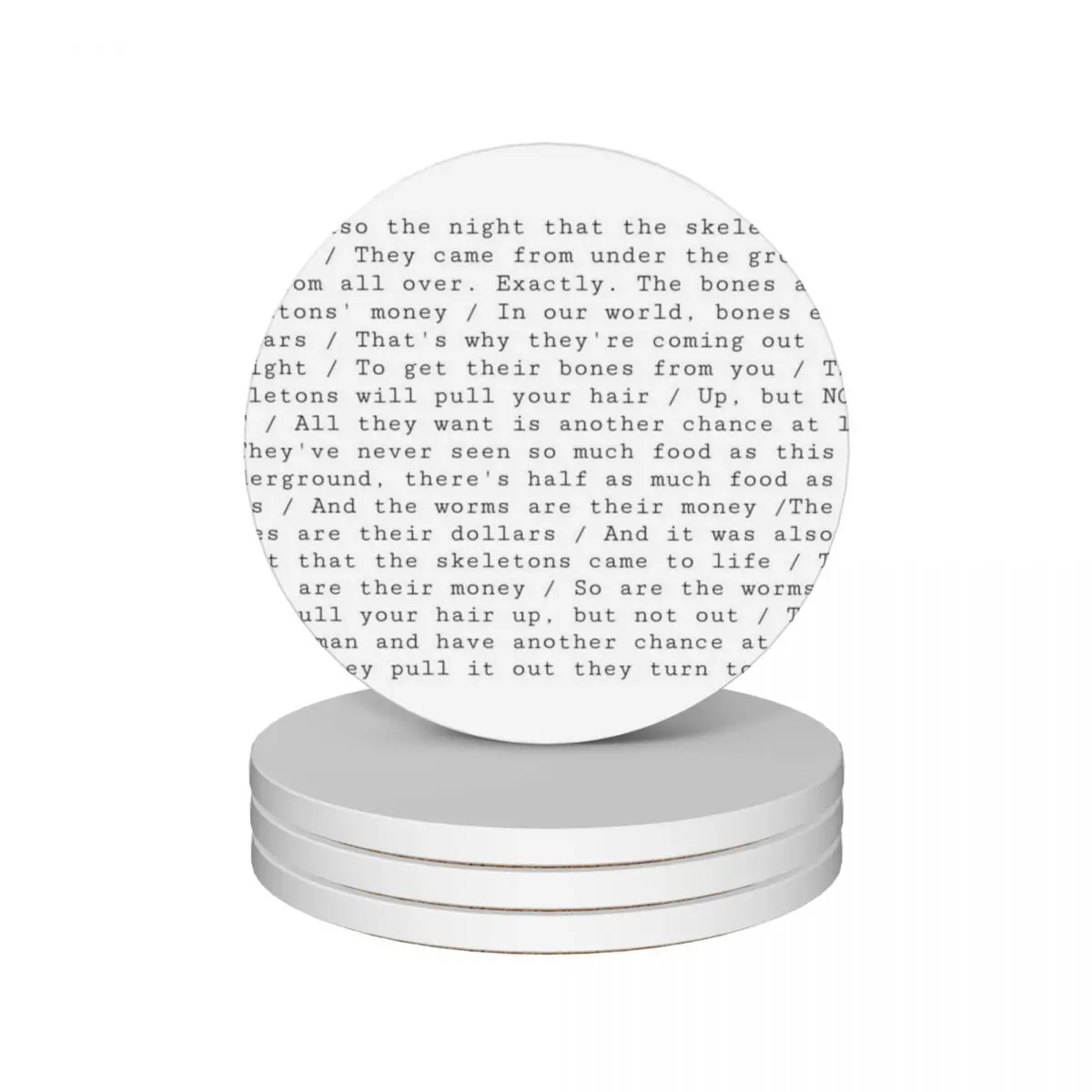 The Night That the Skeletons Came to Life Ceramic Coasters (Set of 4) christmas tea custom Coasters
The Night That the Skeletons Came to Life Ceramic Coasters (Set of 4) christmas tea custom Coasters