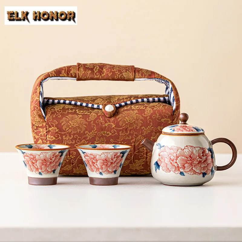 Hibiscus Flower Ru Kiln Porcelain Travel Tea Set Kit Japanese 1 Pot 2 Cups Tea Maker Organizer Portable Picnic Handbag Supplies
Hibiscus Flower Ru Kiln Porcelain Travel Tea Set Kit Japanese 1 Pot 2 Cups Tea Maker Organizer Portable Picnic Handbag Supplies