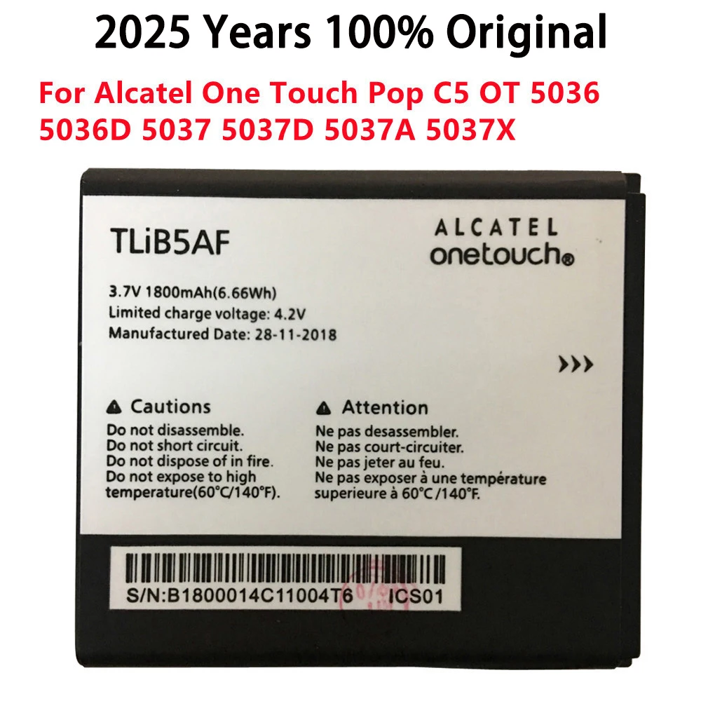 1800mAh ! NEW TLiB5AF Battery For Alcatel One Touch Pop C5 OT 5036 5036D 5037 5037D 5037A 5037X
1800mAh ! NEW TLiB5AF Battery For Alcatel One Touch Pop C5 OT 5036 5036D 5037 5037D 5037A 5037X