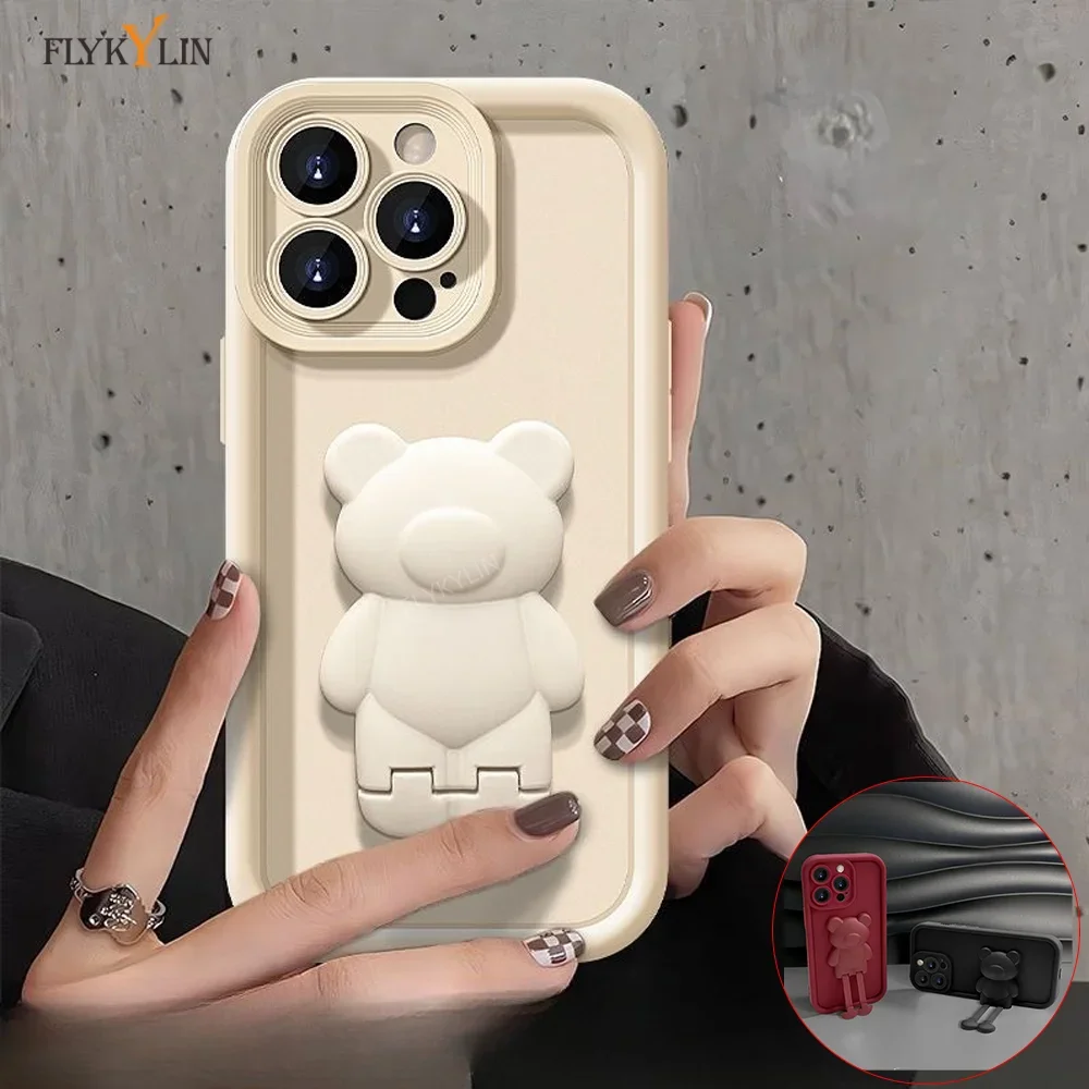 FLYKYLIN Cute 3D Bear Bracket Silicone Phone Case For Samsung S25 S24 S23 S22 Ultra S21 Plus S20 Note 20 Shockproof Matte Cover
FLYKYLIN Cute 3D Bear Bracket Silicone Phone Case For Samsung S25 S24 S23 S22 Ultra S21 Plus S20 Note 20 Shockproof Matte Cover