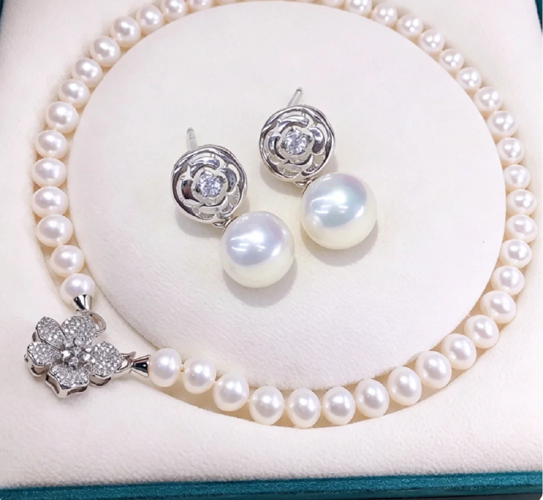 Gorgeous necklace AAAA9-10mm natural pearl necklace 18in+matching earrings 925s camellia
Gorgeous necklace AAAA9-10mm natural pearl necklace 18in+matching earrings 925s camellia