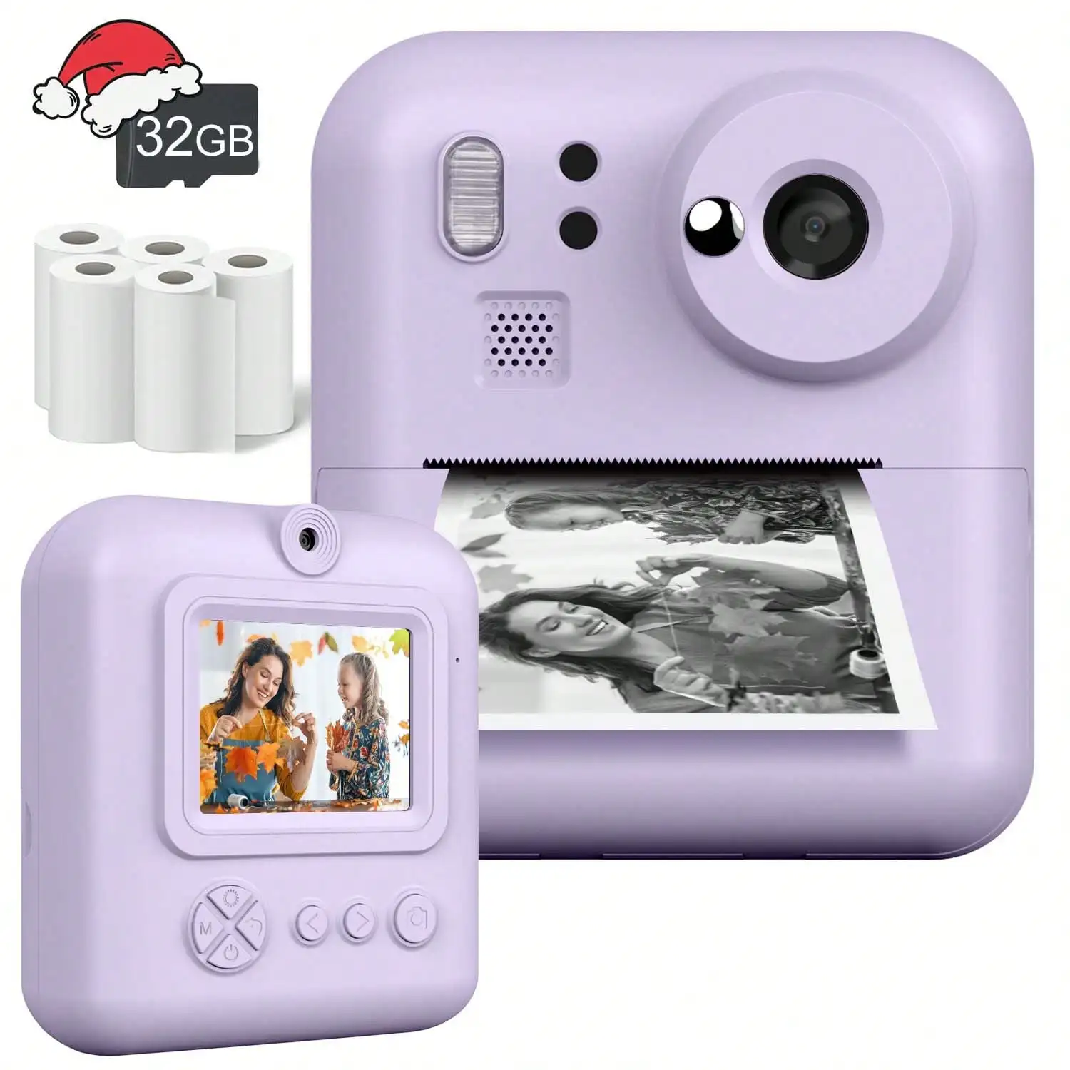 Kids Instant Print Camera, 1080P Video Selfie Digital Camera for Christmas Gift
Kids Instant Print Camera, 1080P Video Selfie Digital Camera for Christmas Gift