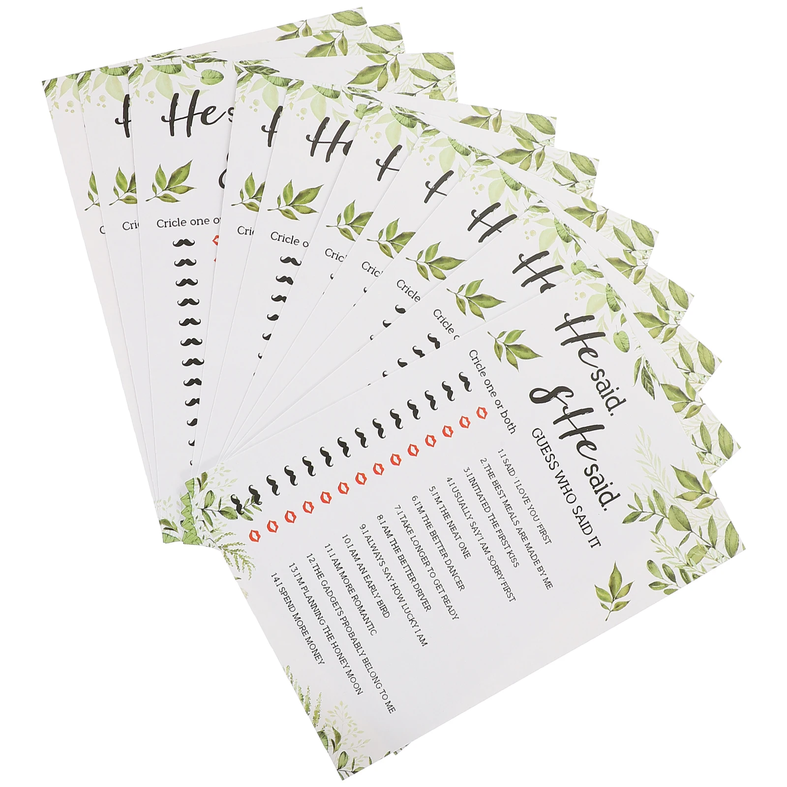 10 Pcs Wedding Game Cards Bridal Shower Party Supplies Bachelorette Night Dating Activity Props Engagement Fun
10 Pcs Wedding Game Cards Bridal Shower Party Supplies Bachelorette Night Dating Activity Props Engagement Fun