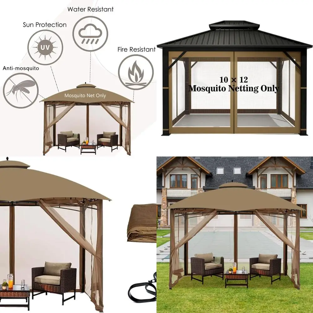 Universal 10'x12' Outdoor Mosquito Netting with 4-Panel Sidewalls and Zipper Closure (Khaki)
Universal 10'x12' Outdoor Mosquito Netting with 4-Panel Sidewalls and Zipper Closure (Khaki)