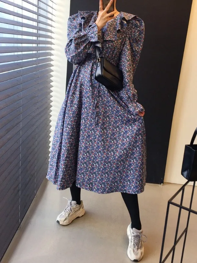 Chic Summer Vintage V-ne Ruffle Splice Waist-cinching Slimming Bell Sve Floral Print Dr Ele Classy Sle
Chic Summer Vintage V-ne Ruffle Splice Waist-cinching Slimming Bell Sve Floral Print Dr Ele Classy Sle