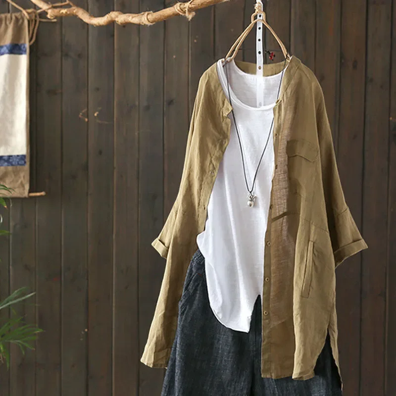 Women's Linen Cotton Oversized Shirt Casual Loose 3/4 Sleeve Sun Protection Cardigan
Women's Linen Cotton Oversized Shirt Casual Loose 3/4 Sleeve Sun Protection Cardigan