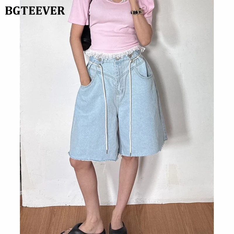 BGTEEVER High-Waisted Loose Denim Shorts for Women Drawstring Raw Hem Wide Leg Jeans
BGTEEVER High-Waisted Loose Denim Shorts for Women Drawstring Raw Hem Wide Leg Jeans
