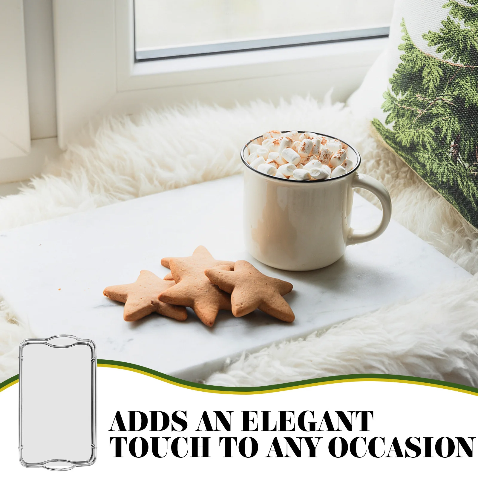 Rectangular Stainless Steel Tray Portable Serving Tray Handles for Home Coffee Bar Restaurant Food Serving Trays
Rectangular Stainless Steel Tray Portable Serving Tray Handles for Home Coffee Bar Restaurant Food Serving Trays