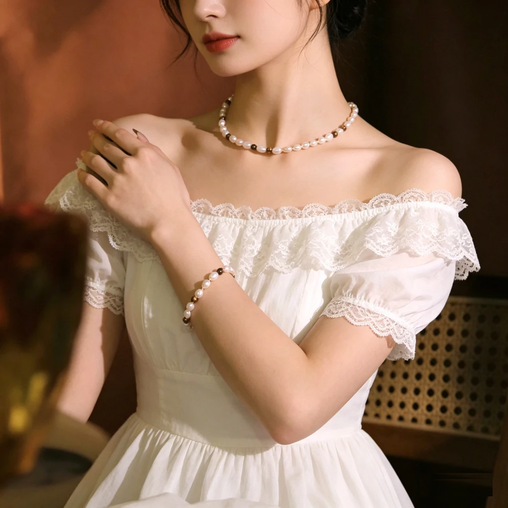 Retro Elegant Tiger Eye Pearl Matching Set Original Buckle Necklace Bracelet Women Daily Wedding Party Trend Accessories
Retro Elegant Tiger Eye Pearl Matching Set Original Buckle Necklace Bracelet Women Daily Wedding Party Trend Accessories