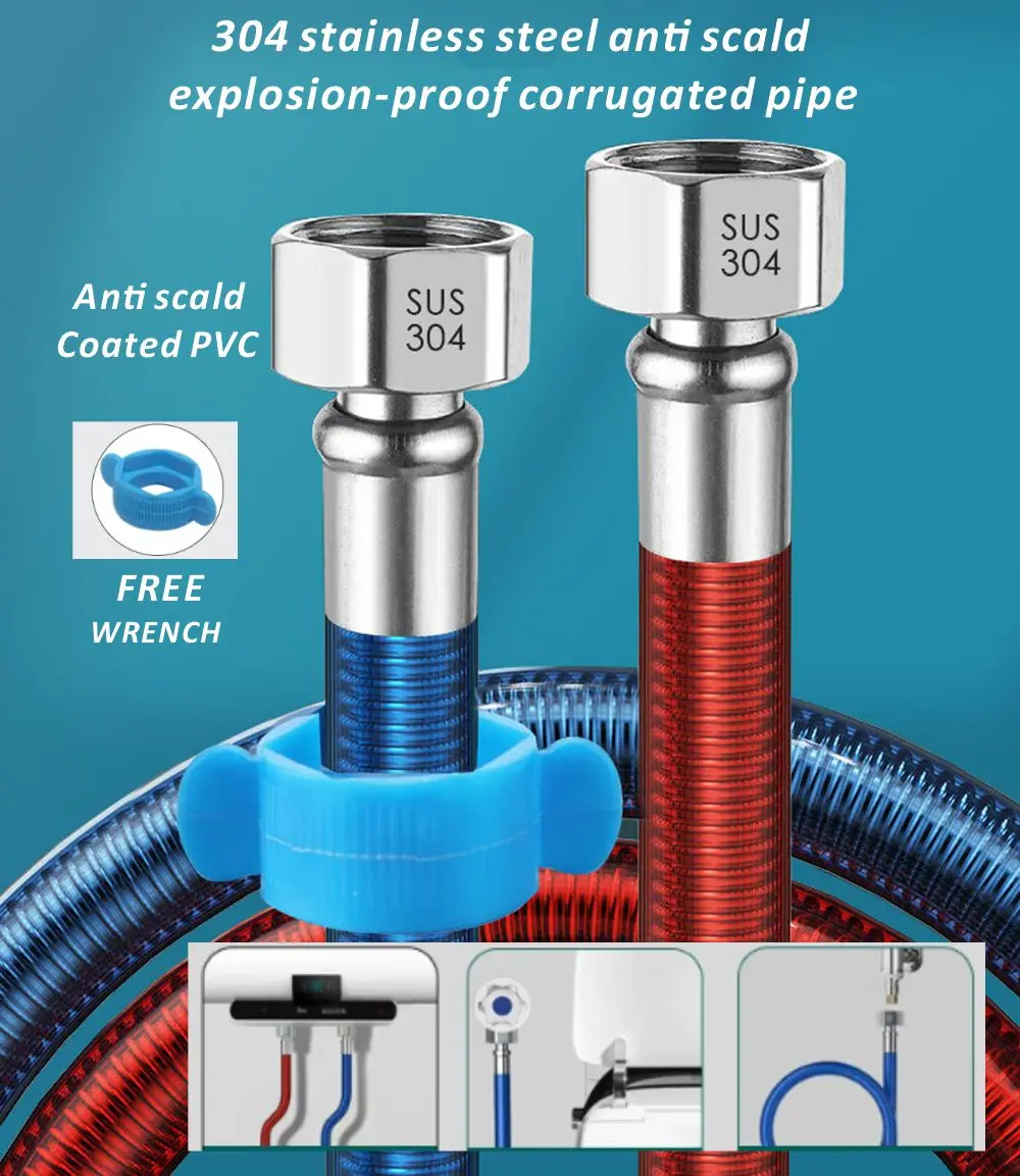 20-500 см SUS304 гибкий душевой шланг длинный для ванной комнаты с защитой от ожогов покрытием ПВХ удлинитель душевой трубы водопроводная труба аксессуары для ванной комнаты
20-500 см SUS304 гибкий душевой шланг длинный для ванной комнаты с защитой от ожогов покрытием ПВХ удлинитель душевой трубы водопроводная труба аксессуары для ванной комнаты