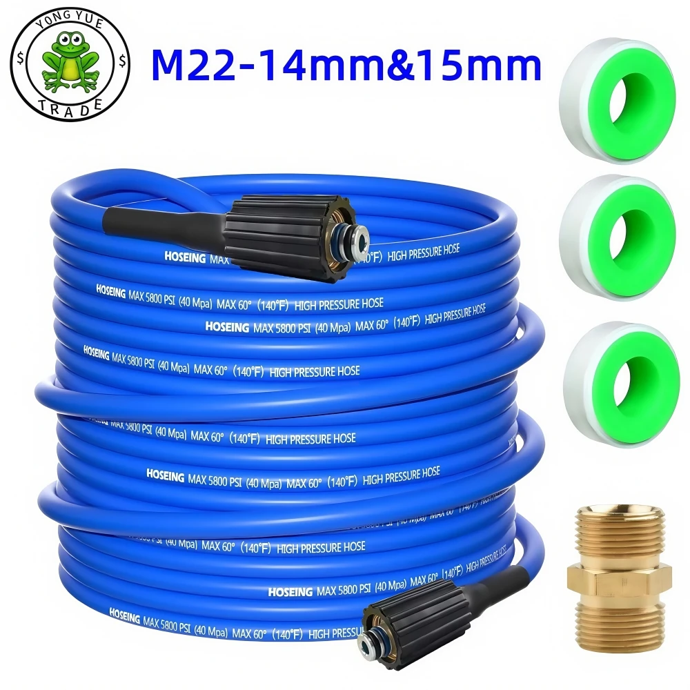 2~30m High Pressure Cleaning Machine Hose 5800 PSI Kink Resistant Hose Car Wash Extension Hose With Brass Adapter M22-pin 14/15
2~30m High Pressure Cleaning Machine Hose 5800 PSI Kink Resistant Hose Car Wash Extension Hose With Brass Adapter M22-pin 14/15