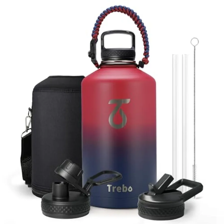 1 Gallon Water Bottle Insulated with Paracord Handle and Straw Vacuum Double Wall Stainless Steel Large Jug Keep Ice Cold 48hrs
1 Gallon Water Bottle Insulated with Paracord Handle and Straw Vacuum Double Wall Stainless Steel Large Jug Keep Ice Cold 48hrs