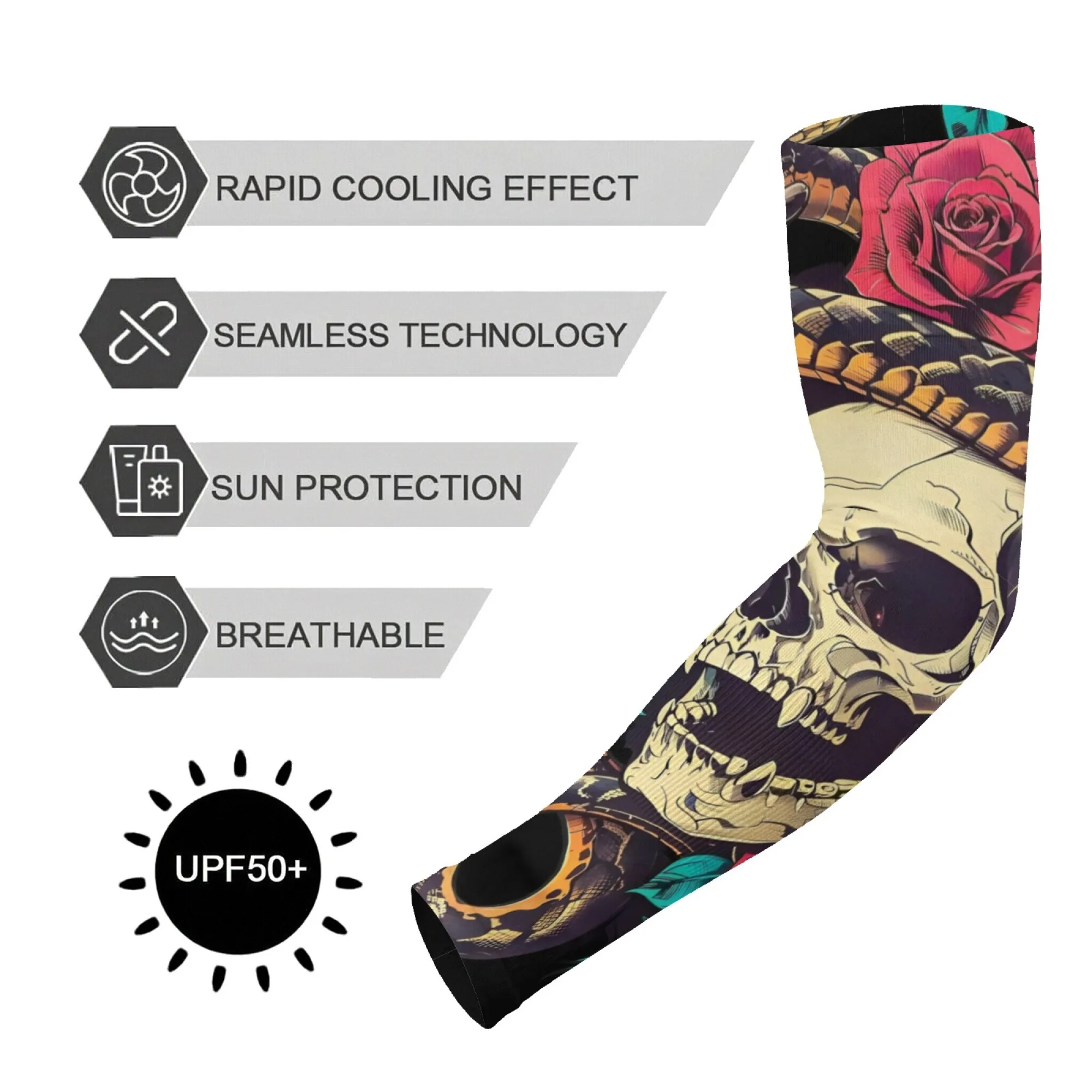 Cyberpunk Style Skull Oversleeves Soft Comfortable Non-slip Quick Dry UV Protection Covers Novelty Fashion Gardening Arm Sleeves
Cyberpunk Style Skull Oversleeves Soft Comfortable Non-slip Quick Dry UV Protection Covers Novelty Fashion Gardening Arm Sleeves