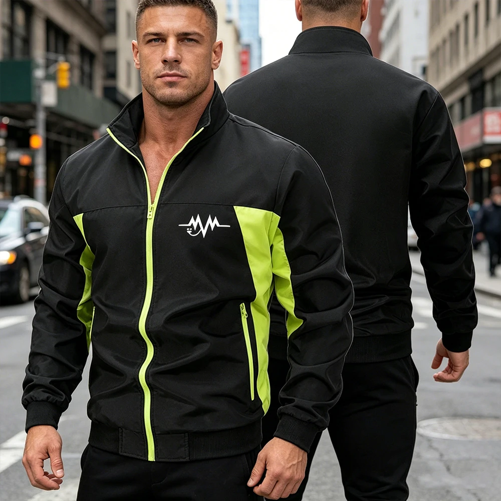 Men's Contrast Color Windbreaker Jacket ECG Print Athletic Outerwear with Zipper Pockets Running Hiking Gym Casual Sportswear
Men's Contrast Color Windbreaker Jacket ECG Print Athletic Outerwear with Zipper Pockets Running Hiking Gym Casual Sportswear
