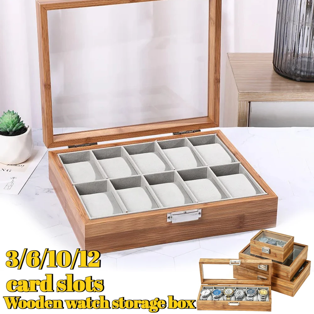 3/6/10/12Slots Wooden Watch Collection Box Case Wrist Watch Storage Case Transparent Lid Fashionable Watch Storage Box 1PC시계 저장소
3/6/10/12Slots Wooden Watch Collection Box Case Wrist Watch Storage Case Transparent Lid Fashionable Watch Storage Box 1PC시계 저장소