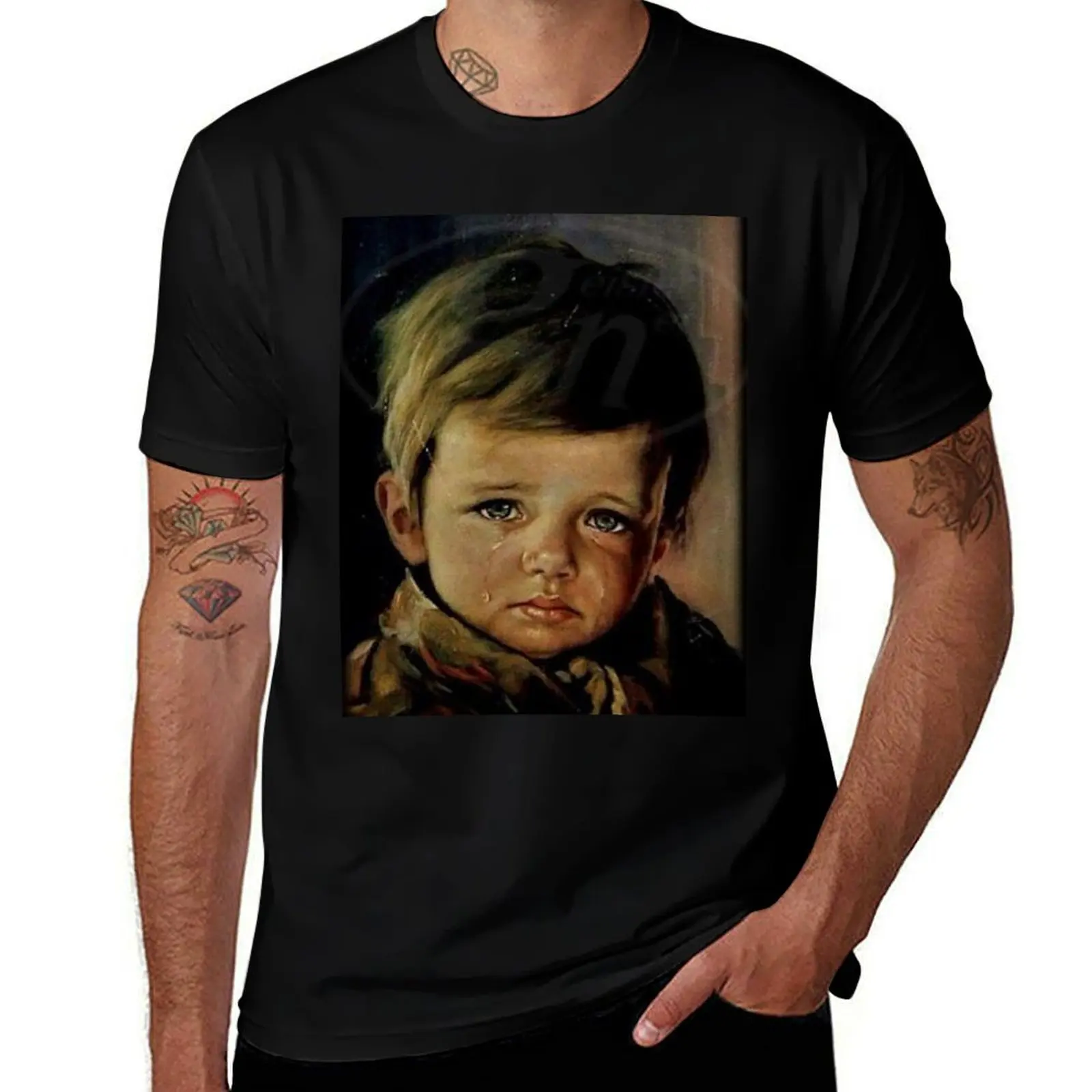 The crying boy cursed painting T-Shirt blanks custom t shirt summer top men tshirt
The crying boy cursed painting T-Shirt blanks custom t shirt summer top men tshirt