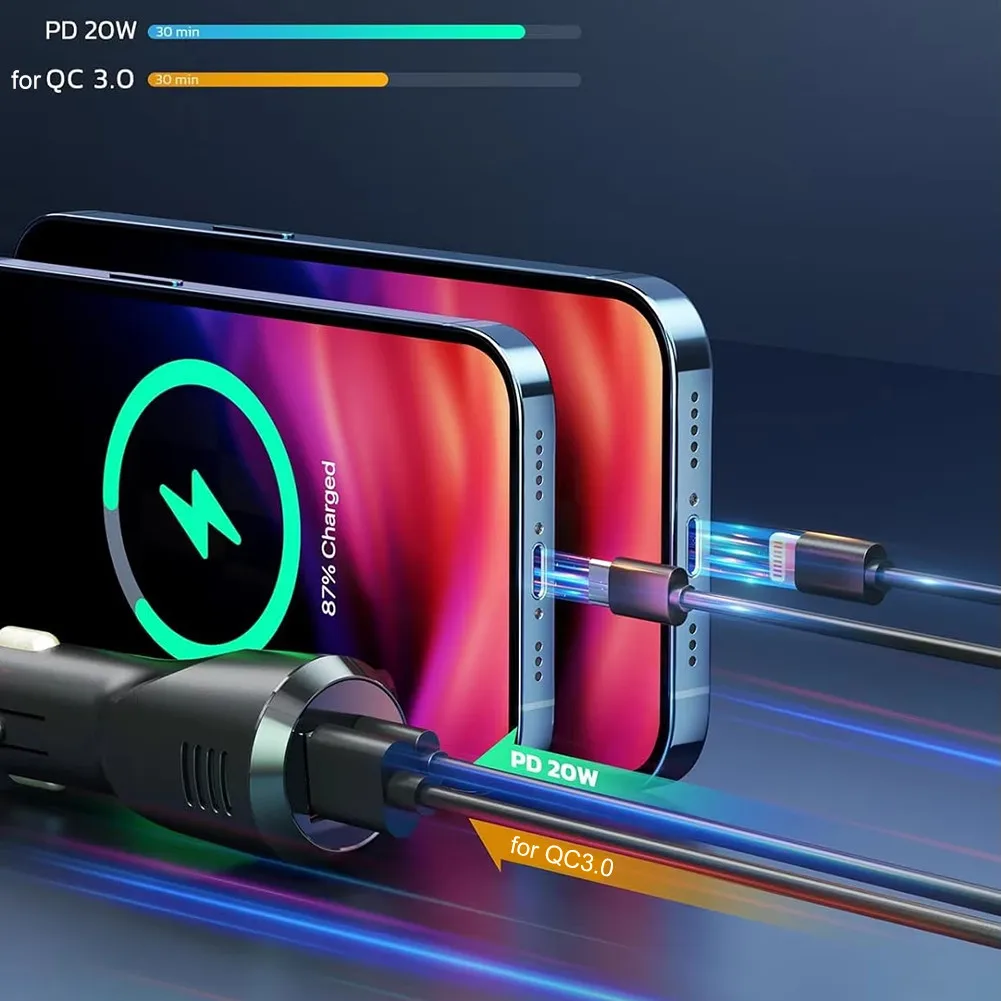 Black Car Music Player Atmosphere Light Adapter CVC Noise Cancellation PD 20W Type-C Charging QC 18W Type-A Charging
Black Car Music Player Atmosphere Light Adapter CVC Noise Cancellation PD 20W Type-C Charging QC 18W Type-A Charging