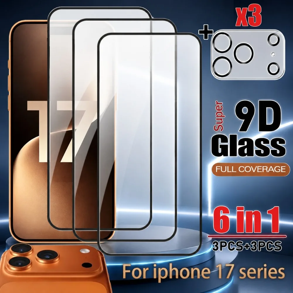 6-in-1 Full Cover Tempered Glass for iPhone 17 16 15 14 Pro Max 17e 16e Air Camera Lens Glass for iPhone 11 12 13 Pro 15 14 Plus
6-in-1 Full Cover Tempered Glass for iPhone 17 16 15 14 Pro Max 17e 16e Air Camera Lens Glass for iPhone 11 12 13 Pro 15 14 Plus