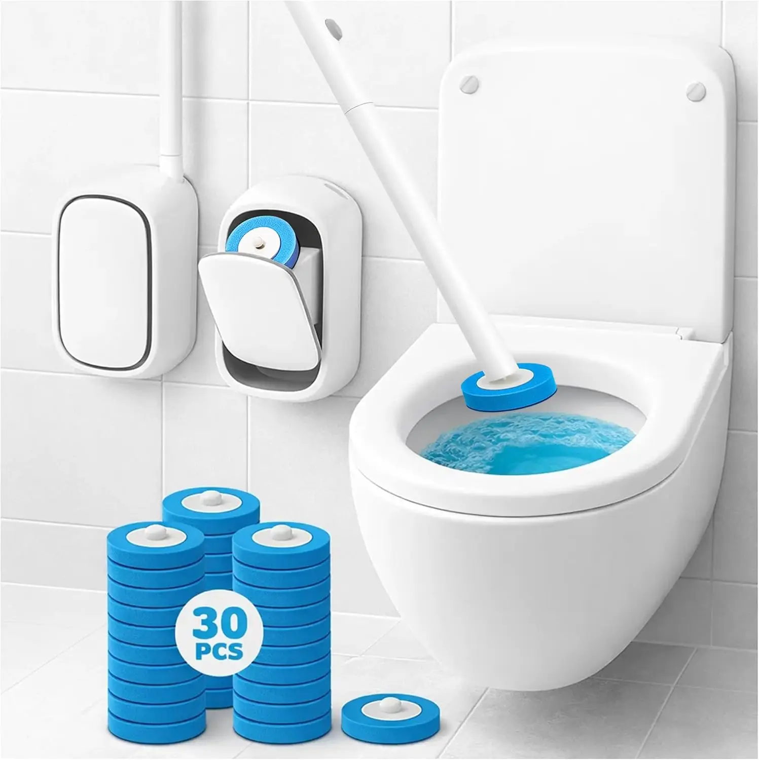 Disposable Toilet Cleaning System with 30 Refill Heads - Wall Mounted Brush Set for Modern Bathrooms & RVs
Disposable Toilet Cleaning System with 30 Refill Heads - Wall Mounted Brush Set for Modern Bathrooms & RVs