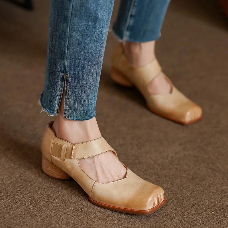 Slip On Vintage Women Basic Ballet Heels Square Toe Ladies Retro Shoes Size 40 Daily Walk Shoes Woman French Style Cowhide Pumps
Slip On Vintage Women Basic Ballet Heels Square Toe Ladies Retro Shoes Size 40 Daily Walk Shoes Woman French Style Cowhide Pumps