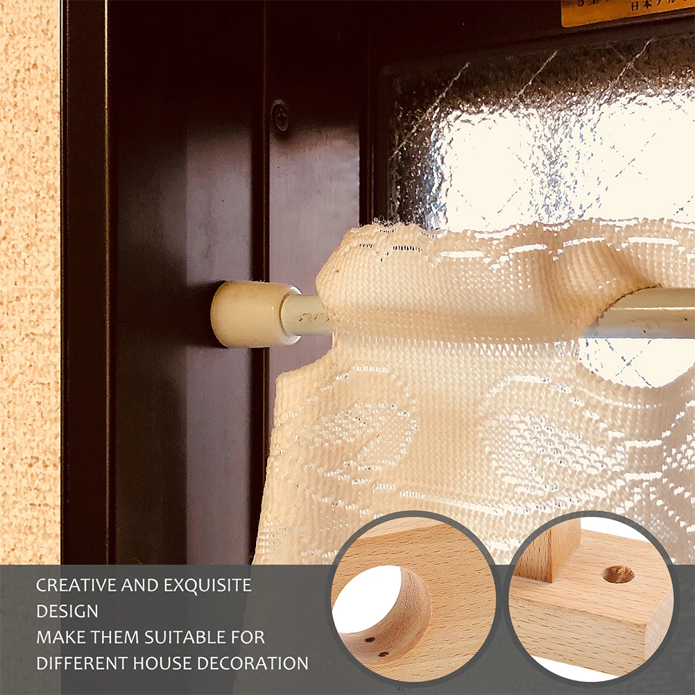 2 Pcs Wooden Curtain Rod Bracket Sturdy Easy Install Suitable House Decoration Window Accessories
2 Pcs Wooden Curtain Rod Bracket Sturdy Easy Install Suitable House Decoration Window Accessories