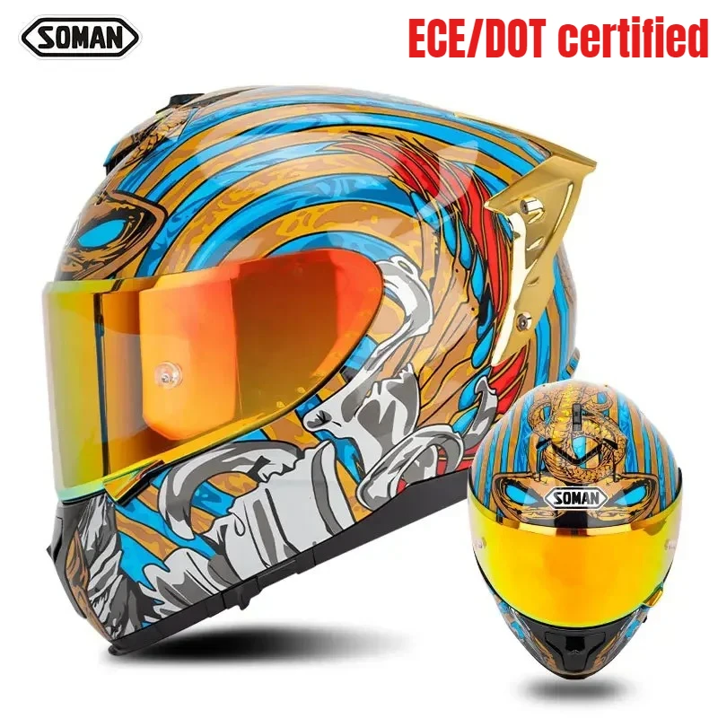 SOMAN Men Full Face motorcycle helmet SM961-S riding full helmet ECE/DOT certified double lens helmet Capacete Casque Moto
SOMAN Men Full Face motorcycle helmet SM961-S riding full helmet ECE/DOT certified double lens helmet Capacete Casque Moto