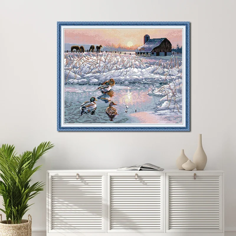 Joy Sunday Mandarin Ducks Pattern Cross Stitch Kits DIY Aida 16/14/11CT Printed Canvas Hand Needle Embroidery Sets Home Decor
Joy Sunday Mandarin Ducks Pattern Cross Stitch Kits DIY Aida 16/14/11CT Printed Canvas Hand Needle Embroidery Sets Home Decor