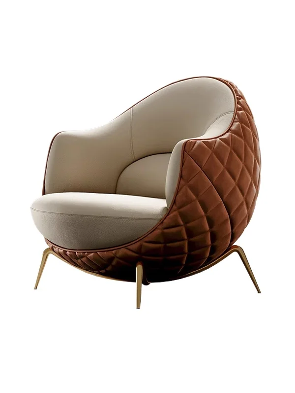 Single sofa leather eggshell chair Italian light luxury living room balcony high-end hotel reception leisure chair
Single sofa leather eggshell chair Italian light luxury living room balcony high-end hotel reception leisure chair