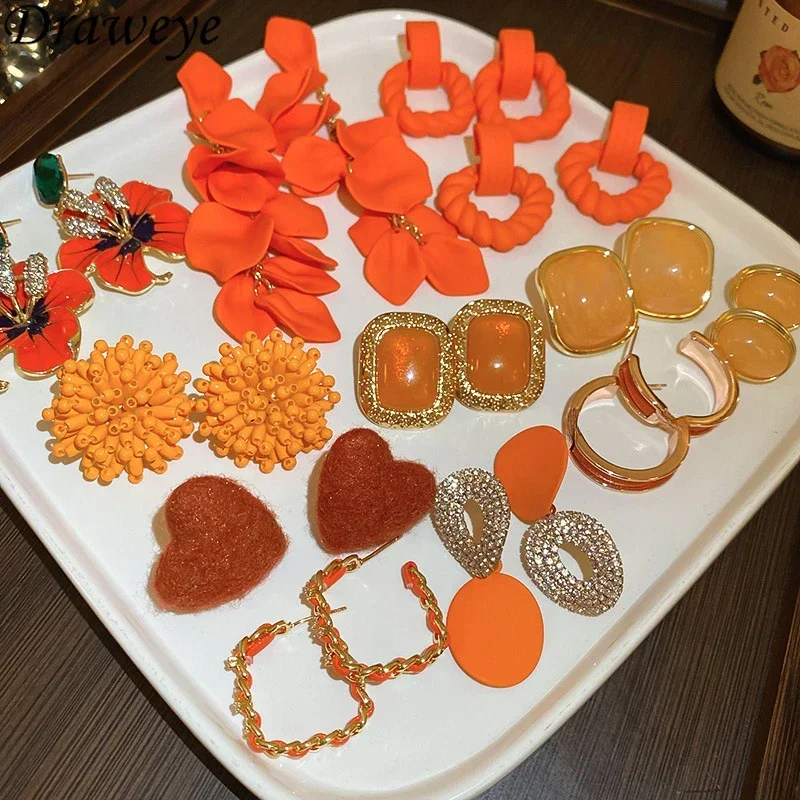 Draweye Orange Earrings for Women Flowers Korean Fashion Tassels Sweet Jewelry Elegant Exquisite Retro Pendientes Mujer
Draweye Orange Earrings for Women Flowers Korean Fashion Tassels Sweet Jewelry Elegant Exquisite Retro Pendientes Mujer