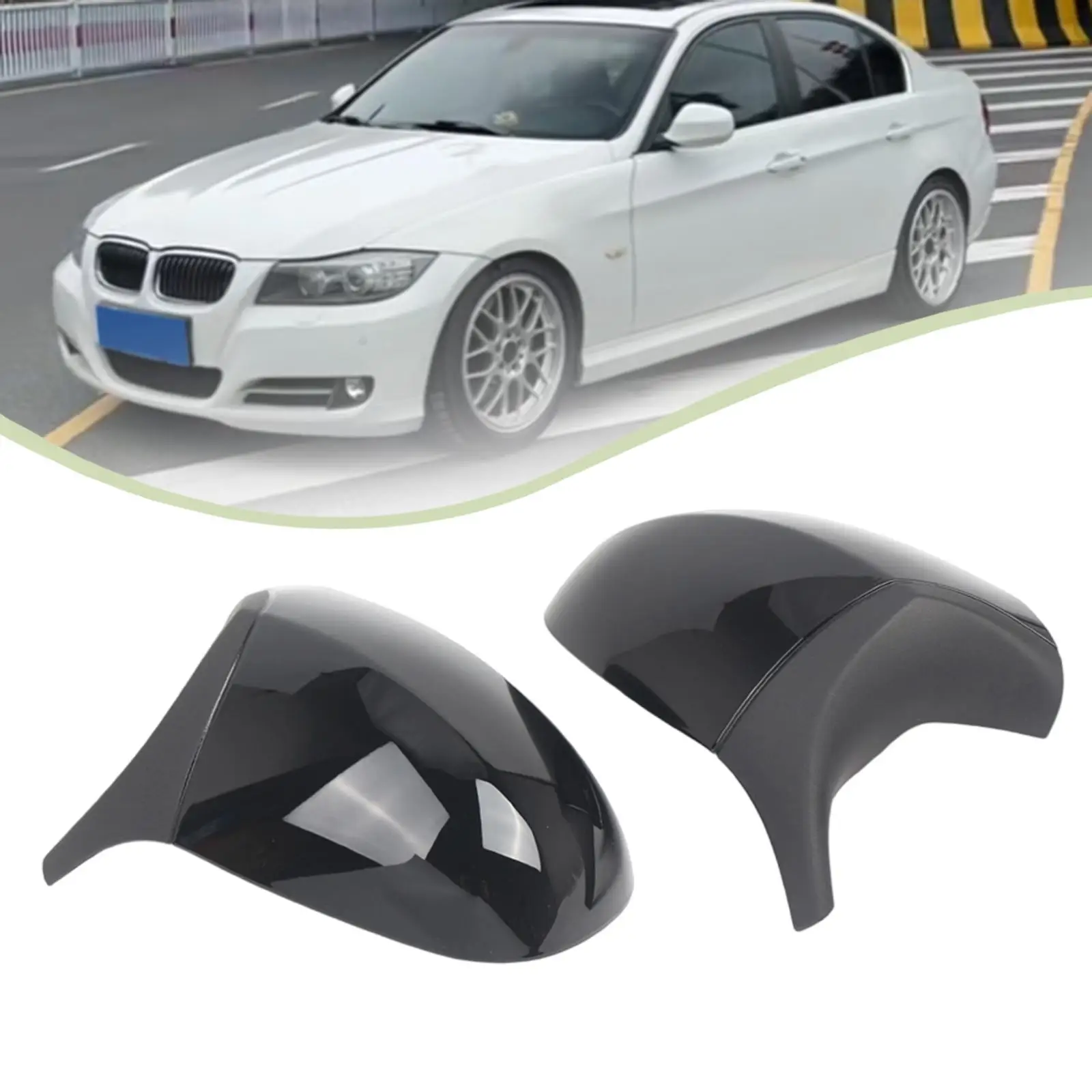 Крышки боковых зеркал заднего вида, украшения 51167205291 51167205292, глянцевый черный 
Крышки боковых зеркал заднего вида, украшения 51167205291 51167205292, глянцевый черный