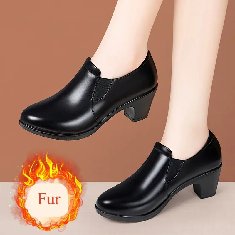 6cm Small Size 33-43 Comfortable Med Block Heels Shoes Platform Pumps with Fur Fall 2026 Deep Mouth Soft Leather Loafers Office
6cm Small Size 33-43 Comfortable Med Block Heels Shoes Platform Pumps with Fur Fall 2026 Deep Mouth Soft Leather Loafers Office