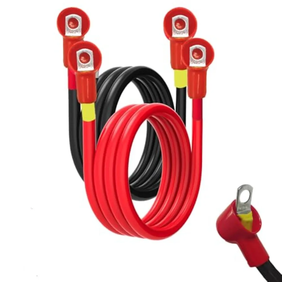 4 AWG Battery Cable with 3/8" Terminals 4Gauge Pure Copper Wire Welding Cable with Dust Cap
4 AWG Battery Cable with 3/8" Terminals 4Gauge Pure Copper Wire Welding Cable with Dust Cap