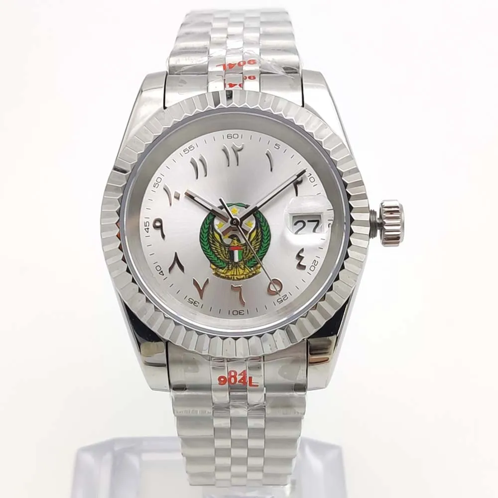 39 мм Eagle Dial NH35 мужские механические часы водостойкие сапфировое стекло автоматические часы для мужчин часы серебряный юбилейный ремешок
39 мм Eagle Dial NH35 мужские механические часы водостойкие сапфировое стекло автоматические часы для мужчин часы серебряный юбилейный ремешок