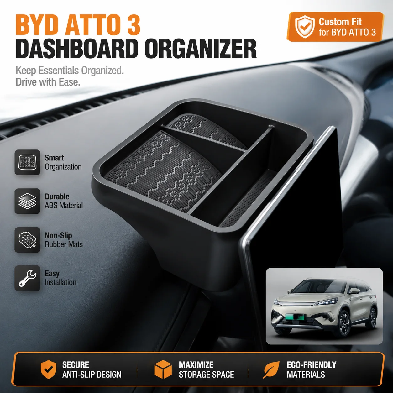 SMABEE for BYD ATTO3 ATTO 3 YUAN PLUS 2025 2026 Central Control Screen Rear Storage Box Car Interior Accessories Dashboard Tray
SMABEE for BYD ATTO3 ATTO 3 YUAN PLUS 2025 2026 Central Control Screen Rear Storage Box Car Interior Accessories Dashboard Tray