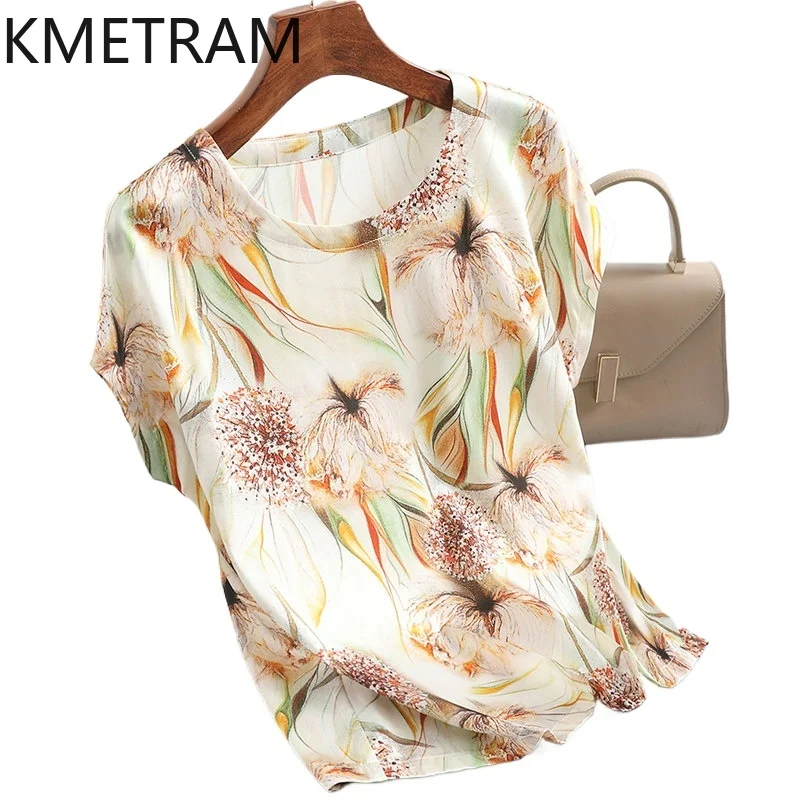 KMETRAM 91.8% mulberry silk T Shirts for Women Printed Short Sleeve T-shirt Real Slik Summer Tops 2026 Woman Clothes Футболка
KMETRAM 91.8% mulberry silk T Shirts for Women Printed Short Sleeve T-shirt Real Slik Summer Tops 2026 Woman Clothes Футболка