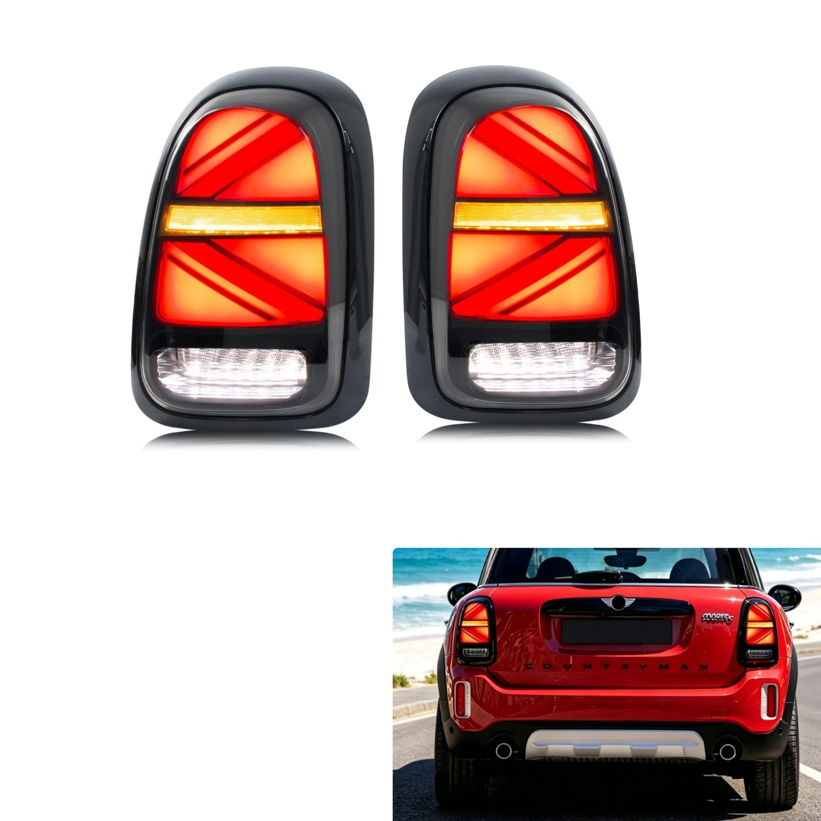 LED Tail Lights for Mini Cooper F60 Countryman 2017-2023 S Sequential Turn Signal Smoked Rear Lamps Assembly
LED Tail Lights for Mini Cooper F60 Countryman 2017-2023 S Sequential Turn Signal Smoked Rear Lamps Assembly