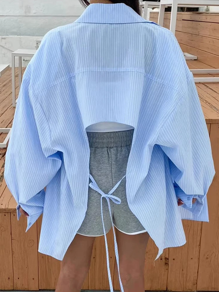 Chic Summer Loose Long Sve Striped irt Jaet Women's Ba Hollow out Design Casual Comfortable Outerwear
Chic Summer Loose Long Sve Striped irt Jaet Women's Ba Hollow out Design Casual Comfortable Outerwear